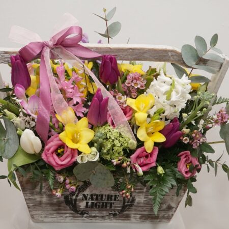 Aranjament floral in cutie "Parte din Inima Mea" - imagine 3