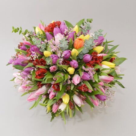Buchet 101 lalele multicolore - imagine 2